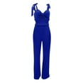 thumbnail image 5 of Women's Jumpsuits, Rompers & Overalls Women'S Solid Color High-Waist Pleated Pocket Wide-Leg Casual Chiffon High-Waist Jumpsuit One Piece Jumpsuits for Women, 5 of 5