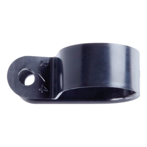Abrazadera para cables Jandorf, nailon, 3/4 pulgadas D, negra, paquete de 3