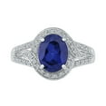 thumbnail image 2 of 0.13 CTTW STERLING SILVER  LAB CREATED BLUE SAPPHIRE  ENGAGEMENT RING, 2 of 4