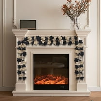 Hvmvliv Halloween Maple Leaf Garland 39in Halloween Ambiance Simulation Maple Leaf Rattan Personalized Holiday Gifts Home Holiday Rattan Faux Garland for Indoor Outdoor Halloween Decorations Black