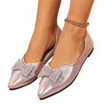 thumbnail image 2 of Domzle Flats for Women Pointed Toe Fashion Wedding Shoes Work Casual Slip-On Dress Shoes Women Comfortable Dressy Flat Pink, 2 of 8