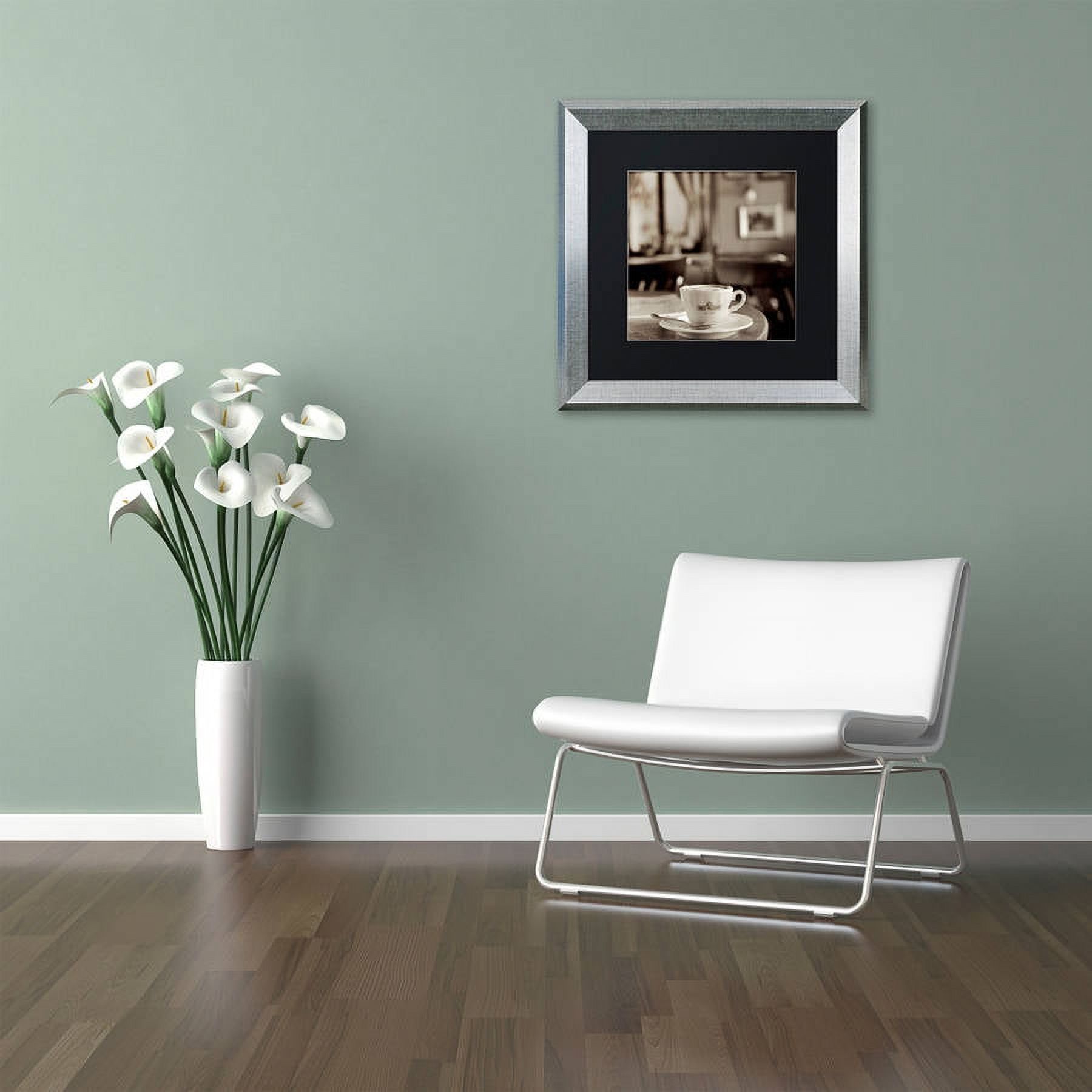 Trademark Fine Art "Tuscany Caffe IV" Canvas Art by Alan Blaustein, Black Matte, Silver Frame
