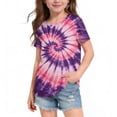 thumbnail image 2 of Ashirexll T-Shirts pour Filles à Manches Courtes Imprimés Col Rond Demi-Manches Haut pour Enfants Décontracté Polyvalent, 2 of 5