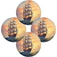 thumbnail image 2 of Old Sailing Ship Round Placemats Washable Placemats Non-Slip Heat-Resistant Table Place Mats for Dining Kitchen Holiday Party Table 15.4"-6PCS Home Decor, 2 of 7
