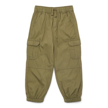 Wonder Nation Baby and Toddler Boys Cotton Cargo Jogger Pants, Sizes 12M-5T