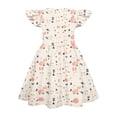 thumbnail image 4 of LNZGNM Easter Spring Dresses for Girls Printed Ruffle Sleeve Outfit for Everyday, Beige, 4 of 4