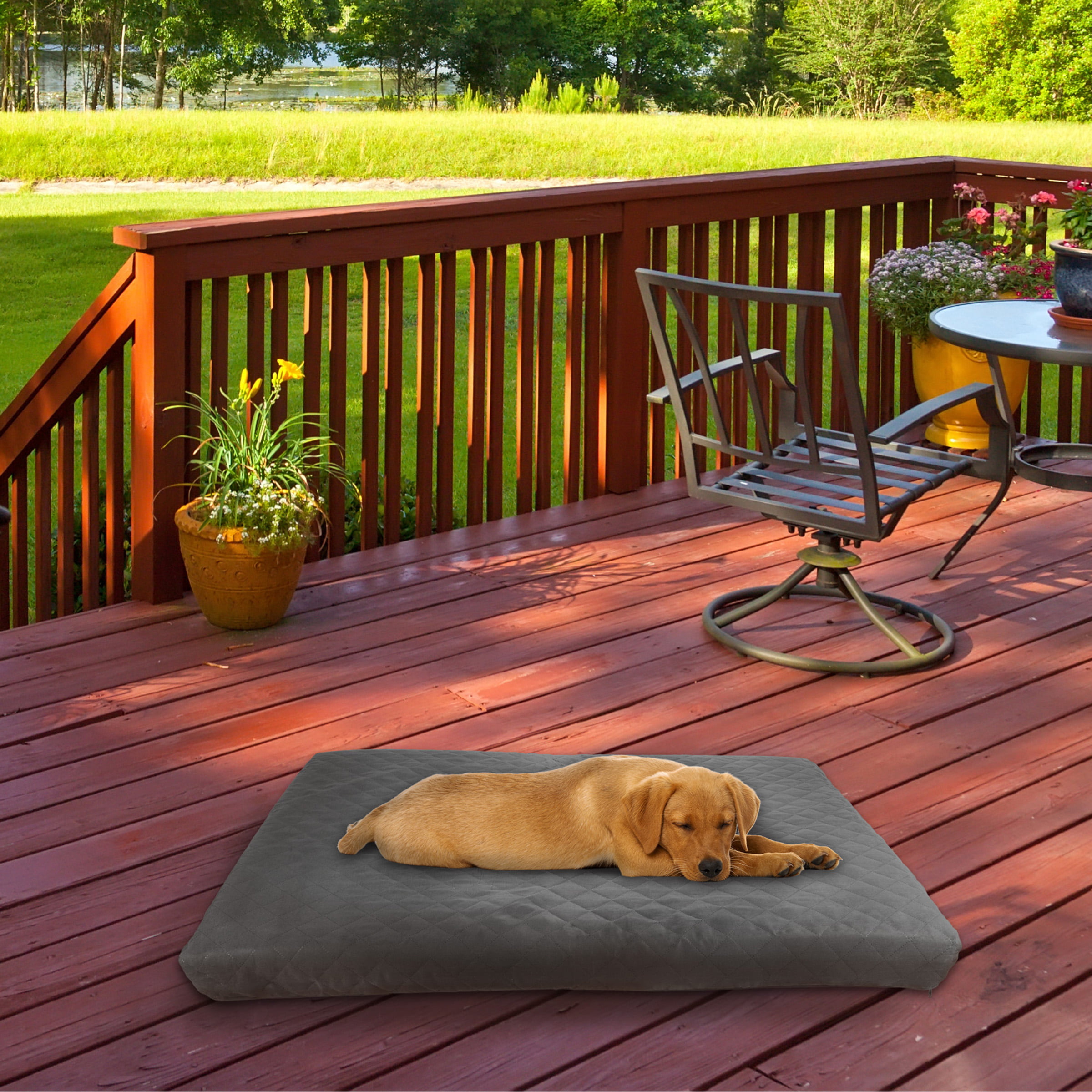 PETMAKER Waterproof Memory Foam Pet Bed- Indoor/Outdoor Dog Bed with