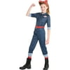 Party City Rosie the Riveter Halloween Costume for Girls, Small, Includes Jumpsuit with Belt and Headscarf