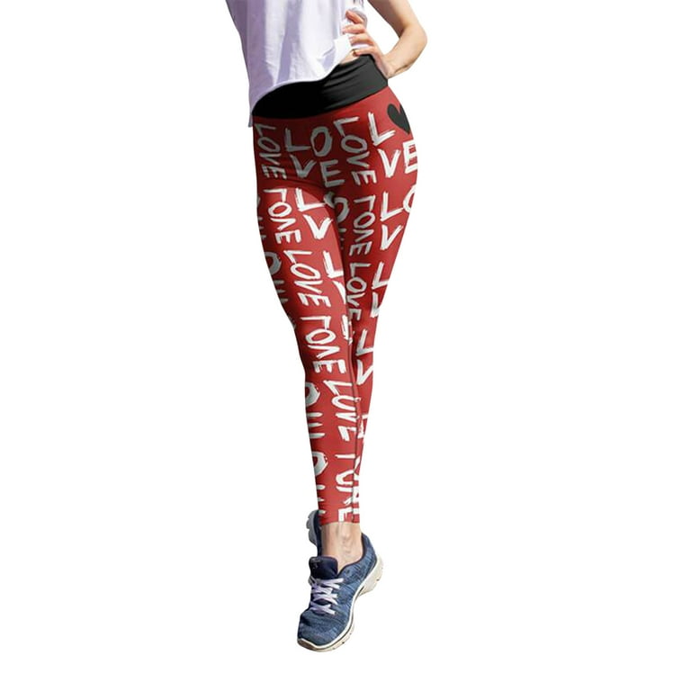 Women's Valentine's Day Lovesy Stripes Print Leggings Skinny Pants For Yoga  Running Pilates Gym