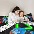 thumbnail image 5 of Manfei 3D Colorful Gamepad Full Size Comforter Sets,Modern Gamer Bedding Comforter Set,Kids Video Game Bedding Sets,Ultra Soft Home Decor Reversible,3-Piece, 5 of 8