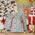 thumbnail image 6 of Rocae Colorful Shark for Christmas Drawstring Linen Gift Bag with Drawstrings Treat Bag Goody Present Bags for Christmas Party Favor-Medium, 6 of 9