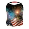 ECZJNT United States flag Fireworks Independence Day Fourth July celebrate Nursing Cover Baby Breastfeeding Infant Feeding Cover Baby Car Seat Cover