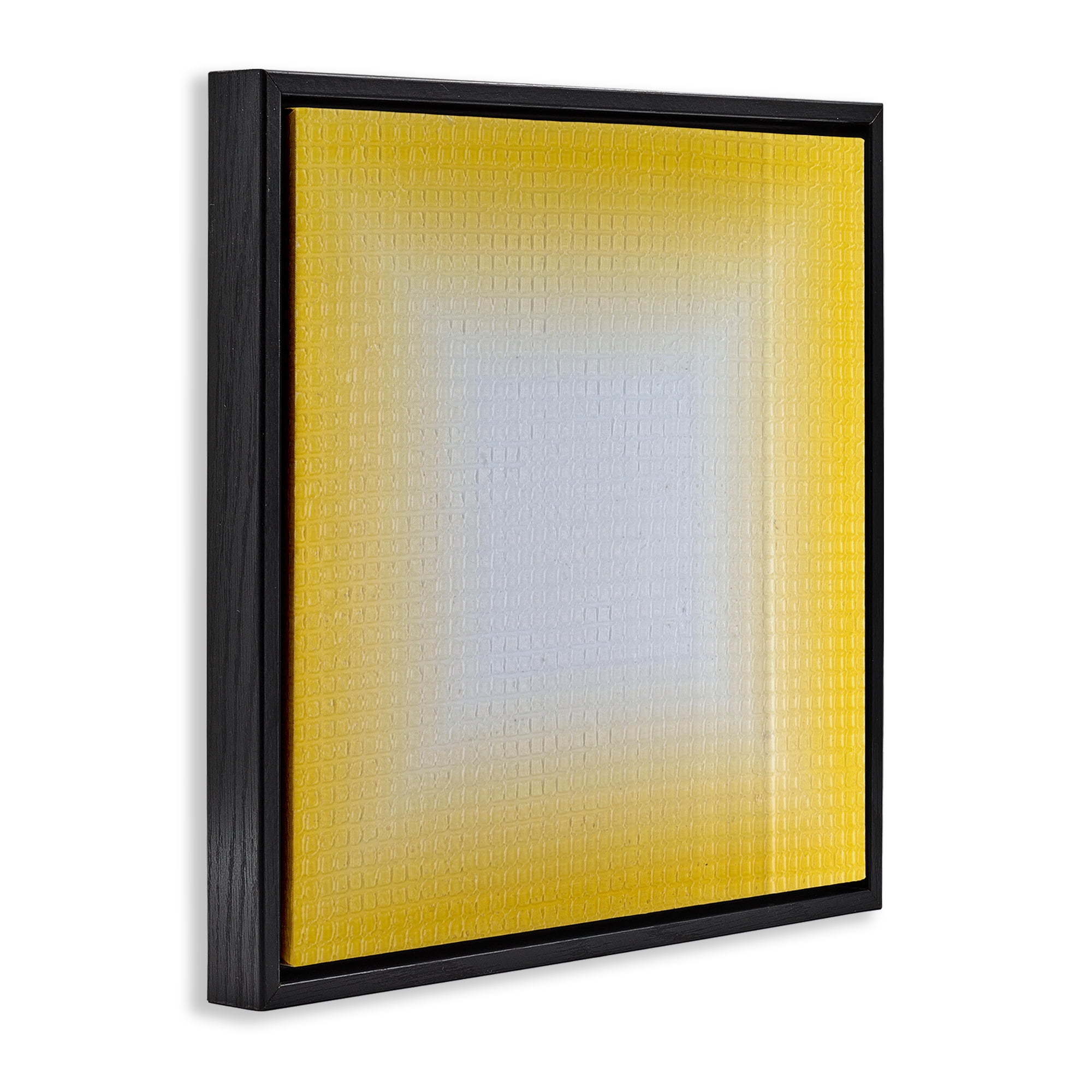Stupell Industries Yellow Ombre Fade Abstract Painting Black Floater Framed Canvas Art Print Wall Art, 18 x 18