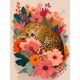thumbnail image 1 of QISVANSET Sleeping Leopard With Flowers Canvas Wall Art 15.75x11.81 Inches, 1 of 5