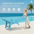thumbnail image 5 of SERWALL Patio Chaise Lounge Chair, 78'' HDPE Outdoor Lounge Chair 5 Positions Pool Lounger Light Blue, 5 of 9