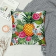 thumbnail image 2 of COMIO  Rectangle Throw Pillow Cover Pineapples with Tropical Palm Leaves and Flowers,Contemporary Decorative Cushion Sofa Bedroom Car Home Pillowcases, 2 of 5
