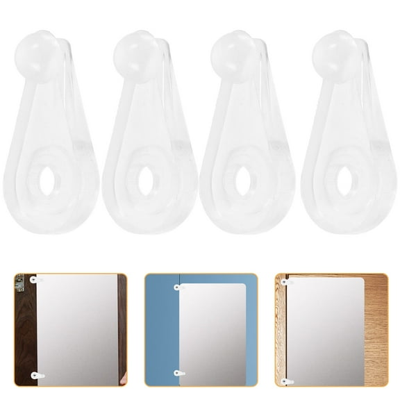 Luxshiny 20Pcs Durable White Mirror Clips for Glass Doors Cabinets Acrylic Panels Installation