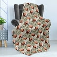 thumbnail image 4 of Butterfly Soft Flannel Fleece Blanket, Poppy Blossoms and Butterflies Wildlife Garden Forest Theme Vintage Style, Cozy Plush for Indoor and Outdoor Use, 50" x 70", Orange Black Khaki, by Ambesonne, 4 of 5