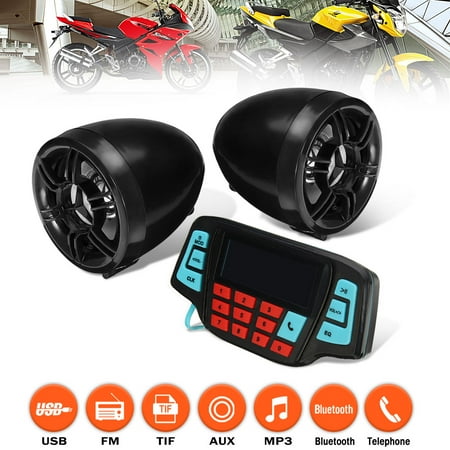 radio motorcycle bluetooth handlebar mp3 speaker waterproof usb fm audio system dialog displays option button additional opens zoom