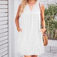 thumbnail image 4 of IROINNID Knee-Length Dress For Women Solid Color Fashion ed Comfortable Pocket Comfortable Dress Sleeveless V-Neck Sundress, 4 of 5