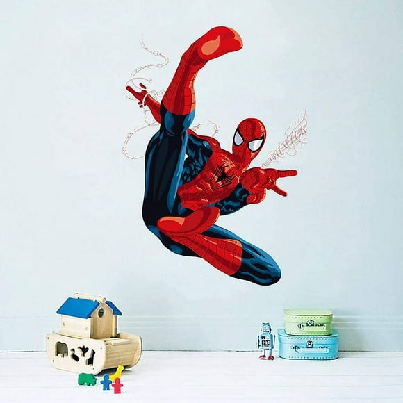 Spiderman Wall Stickers 3D Effect Stickers Bedroom Decor Decoration Giant Repositionable Adhesive Wall Sticker Kids Spiderma Wall Stickers