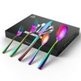 thumbnail image 2 of vancasso 30 Piece Silverware Sets , Stainless Steel Knife and Fork for 6，Multi color Squre handle, 2 of 7