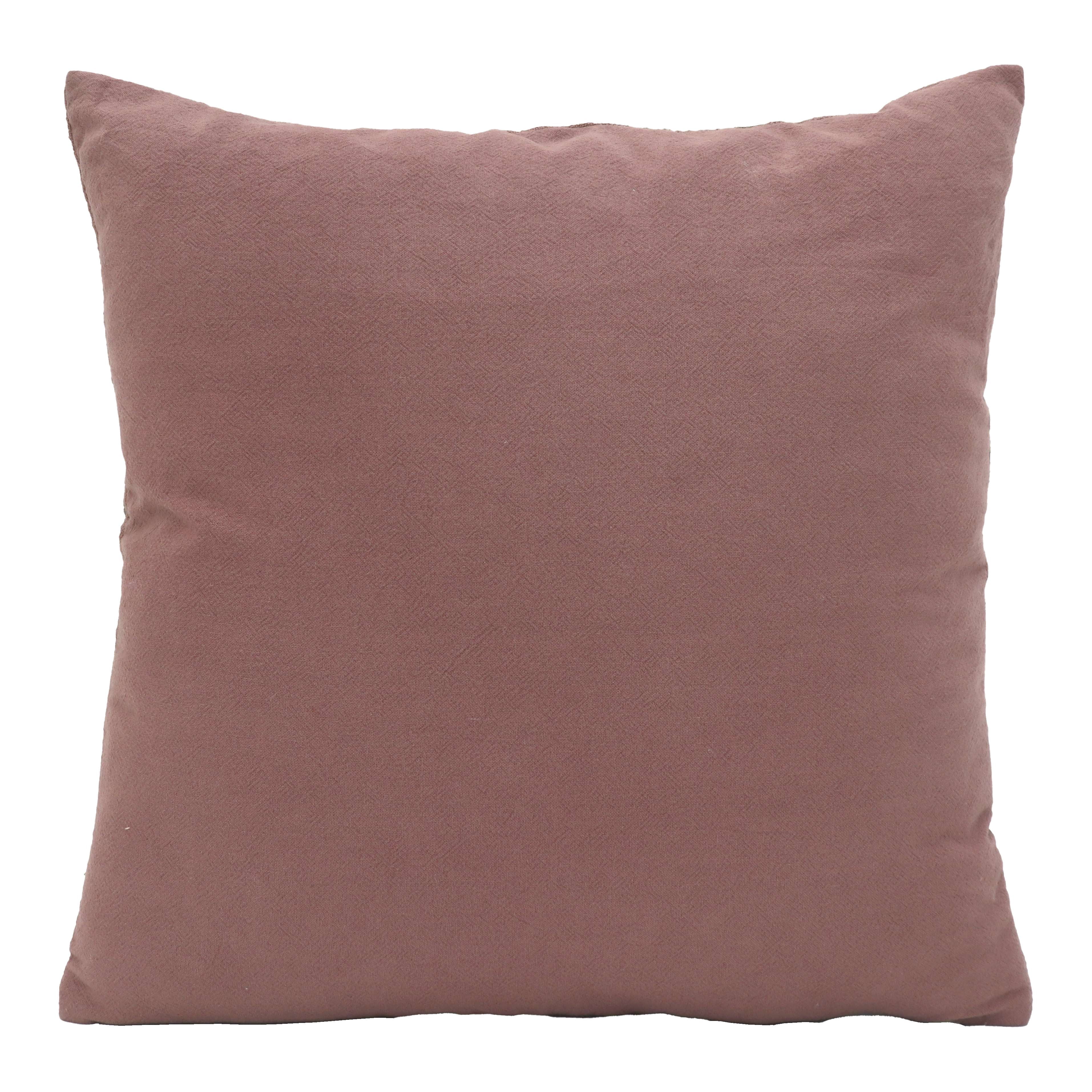 Better Homes & Gardens Block Print/Floral Florence Pillow Cover, Violet Gem, 20x20 inch (1 Unit)