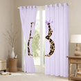 thumbnail image 3 of Manfei Vintage Leopard Print Letter Monogrammed B Black Out Curtains for Girls Women,Purple Ribbon Bow Knot Curtains Pack of 2 (42x63 Each) for Kids Teens,Super Cozy Room Decor, 3 of 6