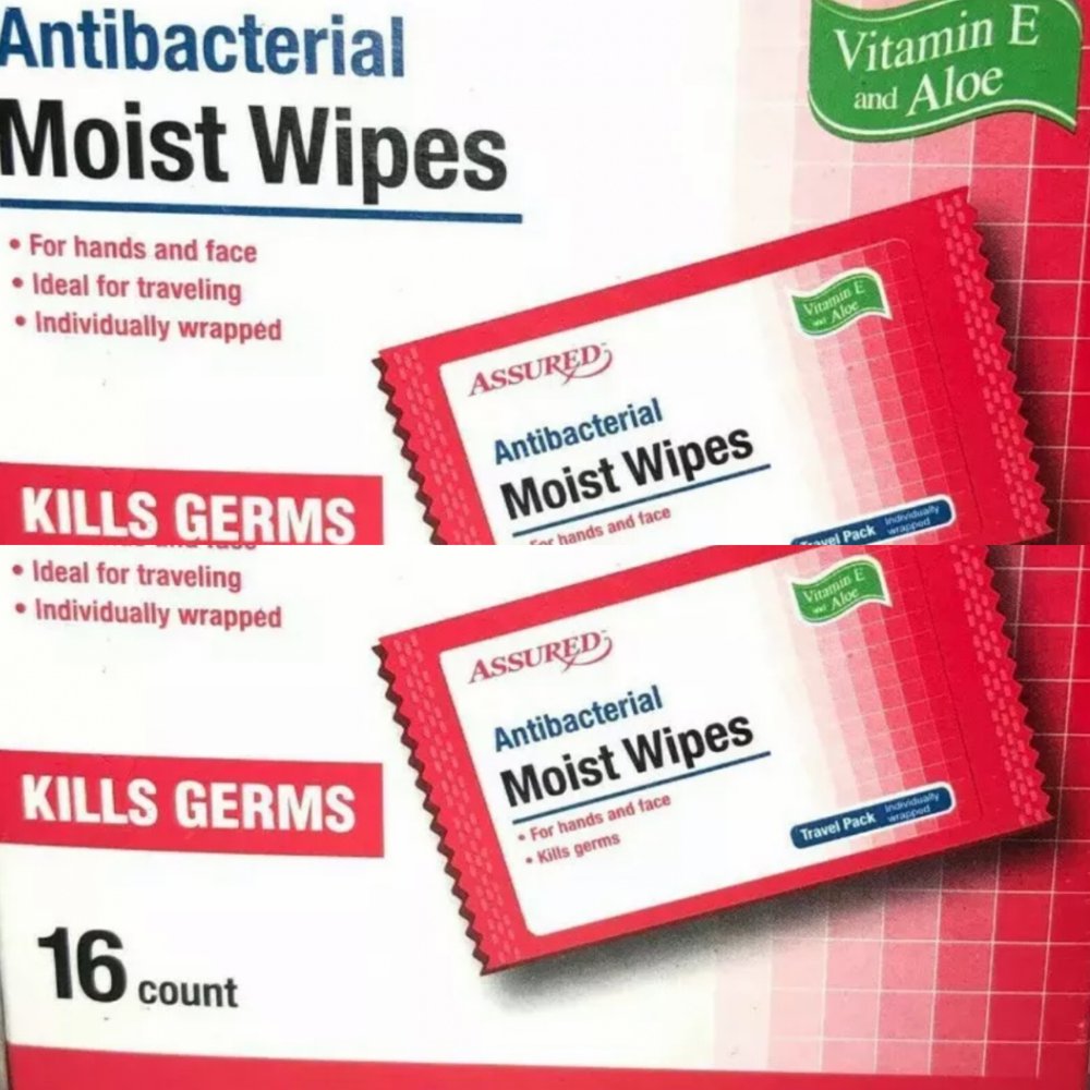 2 Packs Antibacterial Moist Wet Wipes 15 Ct Per Pack ( 2 in 1) 60 ct