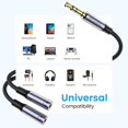 thumbnail image 3 of Divisor de auriculares MOSWAG estéreo de 3,5 mm a doble hembra de 3,5 mm, 3 of 5