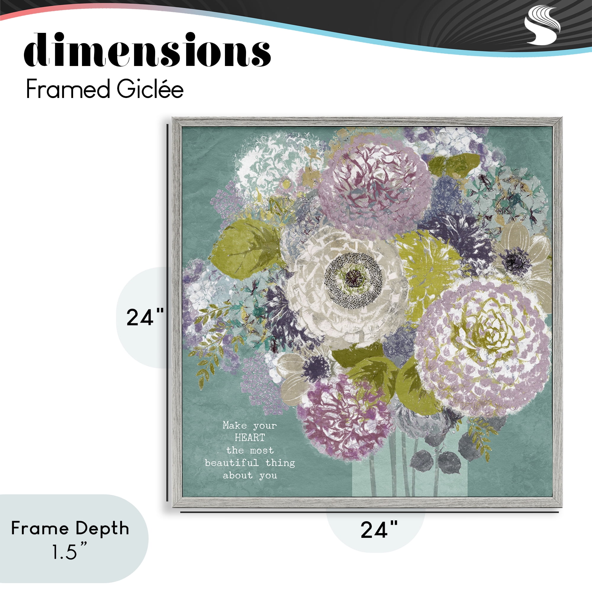 Stupell Industries Most Beautiful Thing Florals Gray Framed Giclee Art, design by Suzanne Nicoll