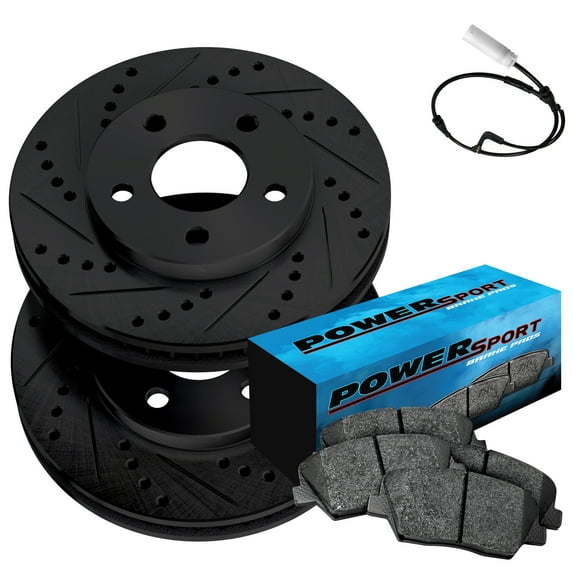PowerSport Front Brakes and Rotors Kit |Front Brake Pads| Brake Rotors and Pads| Ceramic Brake Pads and Rotors |fits 2010-2012 Land Rover Range Rover