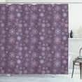 thumbnail image 1 of Ambesonne Snowflake Shower Curtain, Christmas Flowers, 69"Wx75"L, Lavender Violet, 1 of 3