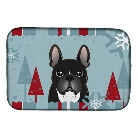 

Winter Holiday French Bulldog Dish Drying Mat