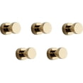 thumbnail image 1 of Ganchos autoadhesivos de pared resistentes para toalleros de baño, cocina, armario, alacena, latón, paquete de 5 (dorado), 1 of 1