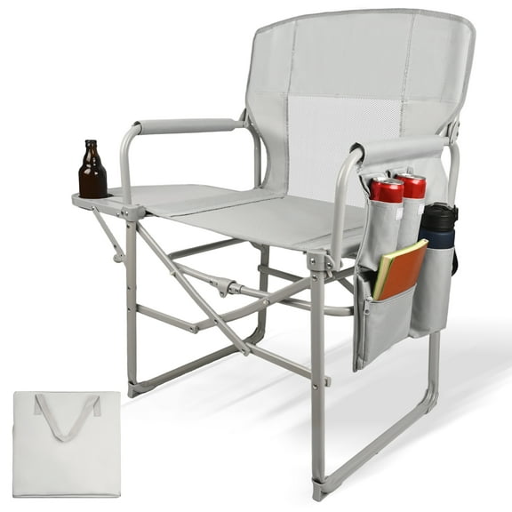 CNVIV Camping Directors Chair, Heavy Duty,Oversized Portable Folding Chair with Side Table, Pocket for Beach, Fishing,Trip,Picnic,Lawn,Concert Outdoor Foldable Camp Chairs