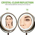 thumbnail image 3 of OVENTE 7" Rechargeable Lighted Tabletop Makeup Mirror with 1X/7X Magnification, Double Sided Magnifying Vanity Mirror, 360° Swivel Design, LED White Light and USB Plug, Antique Bronze MCTR70ABZ1X7X, 3 of 7