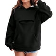 thumbnail image 3 of Hiijoy Girls Casual Hoodie Cat Pocket Long Sleeve Hooded Sweatshirt Kids Loose Pullover, 3 of 9