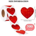 thumbnail image 5 of Heart Stickers, Heart Stickers for Kids, 500Pcs 1.5" Red Heart Stickers Roll, Heart Stickers for Envelopes, Self Adhesive Love Decorative Labels for Wedding Valentine’s Day Award Christmas Supplies, 5 of 6