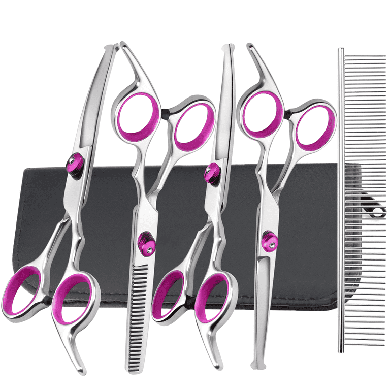 Xueyu Professional Dog Grooming Scissors Kit, 6-in-1, Pink photo 1