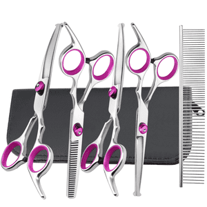 Xueyu Professional Dog Grooming Scissors Kit, 6-in-1, Pink