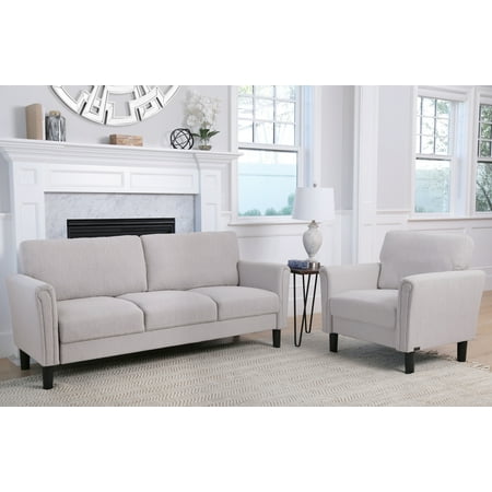 Ivory Seating Set - Devon & Claire Reagan Fabric Sofa and Armchair Set, Grey