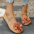 thumbnail image 6 of Viluyesy Womens Ballet Flats, Single Band Slip-On Floral Fashion Shallow Dress Shoes Orange, 6 of 9