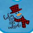 thumbnail image 4 of Inktastic Baby It's Cold Outside Cute Snowman in Plaid Print Boys or Girls Baby Bib, 4 of 4
