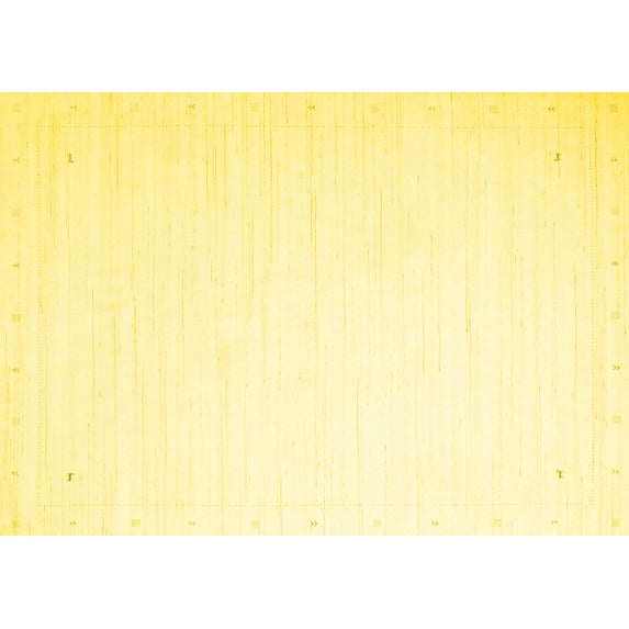 Ahgly Company Indoor Rectangle Solid Yellow Modern Area Rugs, 3' x 5'