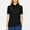 Black, variant on Women's Polo Shirts Cotton 3-Button Short Sleeve Collared Tops Summer Cool Shirt Uniform Casual Shirts