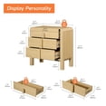 thumbnail image 3 of WAMPAT Commode à 9 Tiroirs pour Chambre, Commode 3-en-1 de 94,5 Pouces de Large Style Mi-Siècle Moderne, Commode en Bois avec Poignées Courbées, Meuble Télé, Rangement de Garde-Robe pour Chambre Ou Salon, Chêne, 3 of 8