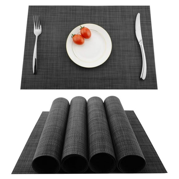 Paquete de 4 manteles individuales lavables antideslizantes, mantel de mesa, resistente al desgaste