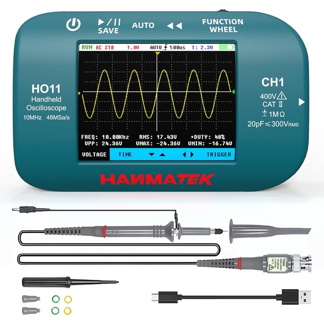 Osciloscopio digital portátil HANMATEK HO11, ancho de banda de 10 MHz