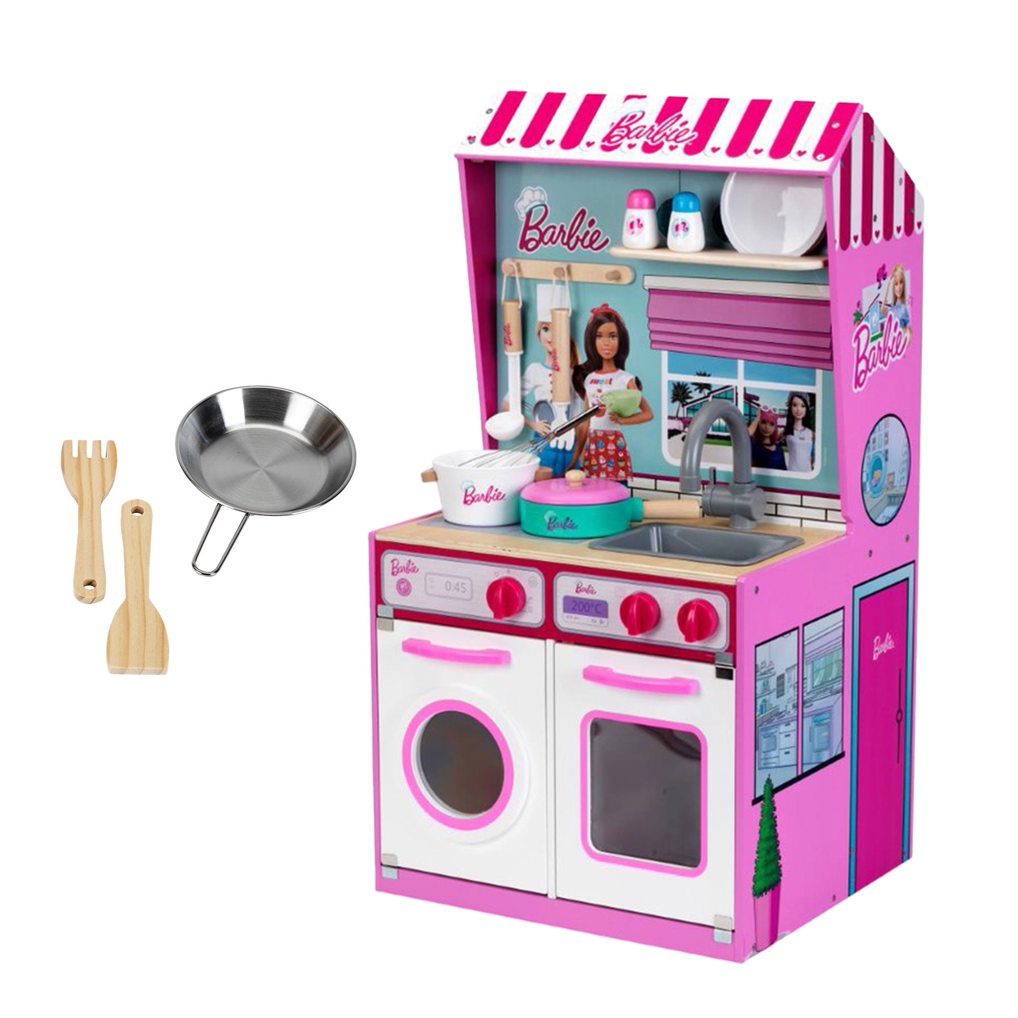 Theo Klein 2In1 Barbie Kitchen Dollhouse Epic Chef Wooden Kitchen Playset Walmart